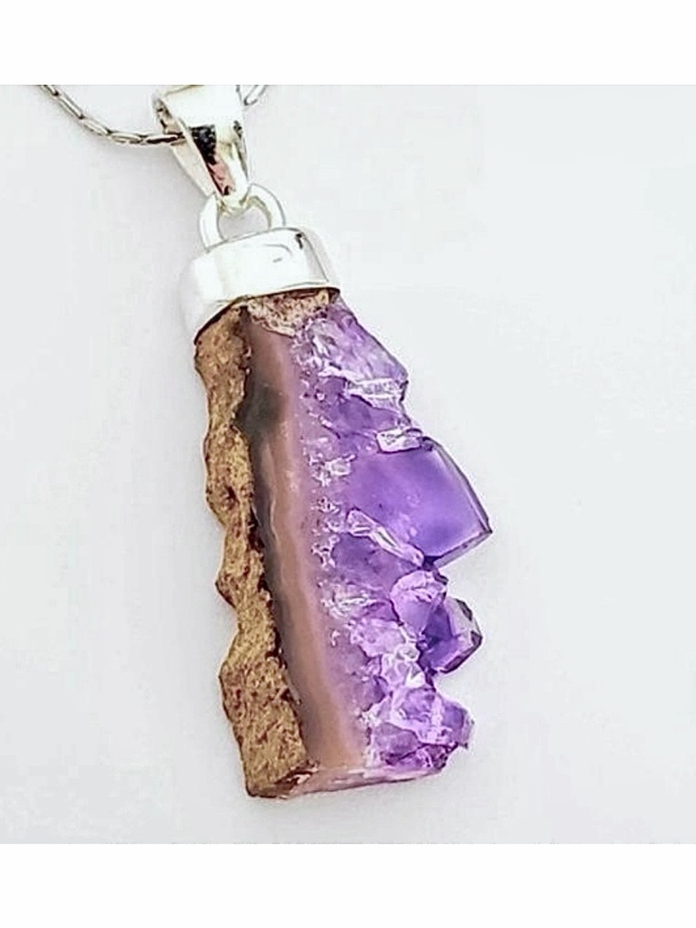 Amethyst Crystal Sterling Silver Pendant